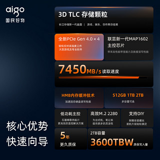 爱国者P7000Z m2固态硬盘2t PCIe4.0 M.2 SSD台式机电脑PS5笔记本