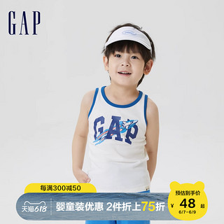 Gap 盖璞 男幼童夏季2023新款LOGO背心667428儿童装可爱运动无袖上衣