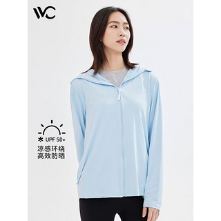 移动端：VVC 防晒衣服女士夏季冰丝防紫外线短外套披肩外套 碧空蓝