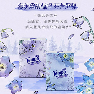 Tempo得宝蓝风铃香印花4层加厚手帕纸12小包