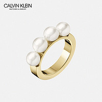 Calvin Klein CK凯文克莱（Calvin Klein）Circling系列浅金色/白色316L精钢/珍珠戒指 KJAKJR140106(06号)