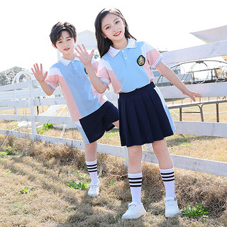 芯时代幼儿园园服夏装儿童校服夏季纯棉小学生班服春秋运动会服装四件套 8808女童 180码