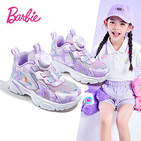 BARBIE 芭比泳装 芭比（BARBIE）儿童学生鞋女童网鞋夏季儿童运动鞋女童DA5905 浅紫 30码