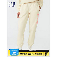 Gap 盖璞 女装春季LOGO碳素软磨抓绒束脚长裤624757 时尚卫裤运动裤