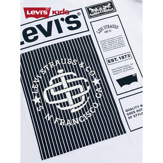 Levi's 李维斯 童装23夏季新款男童短袖T恤儿童百搭半袖上衣 明亮白 110/52(4)