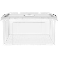 纳仕德 透明收纳箱 100L 1个装 加厚塑料手提整理衣物大号储物箱 BY10