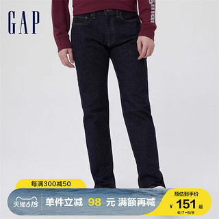 Gap 盖璞 男装直筒牛仔裤秋冬942590 时尚纯色男士纯色休闲裤