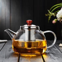 美斯尼 泡茶壶玻璃茶具加厚耐热玻璃泡茶器花果茶壶带过滤网功夫茶具烧水煮茶器 大肚壶 1300毫升