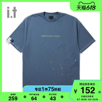 it MUSIUM DIV.男装短袖T恤春夏潮流泼墨印花半袖20825XH