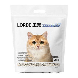 LORDE 里兜 高品质混合豆腐猫砂除臭膨润土砂 高品质混合豆腐砂2kgx6袋