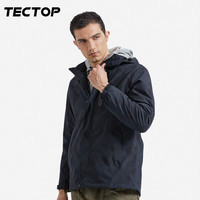 探拓(TECTOP)三合一户外服 男女情侣款抓绒内胆加厚防风保暖连帽登山服 男款黑色 2XL
