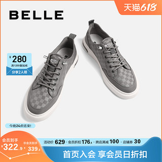 BeLLE 百丽 厚底休闲帆布板鞋男春季新商场同款舒适休闲鞋子男鞋7QJ01BM2