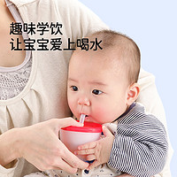 Richell利其尔婴儿学饮杯宝宝喝奶吸管训练水杯防摔专用6个月以上 吸管学饮杯
