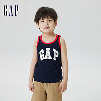 Gap男幼童夏季新款LOGO户外背心667575儿童装可爱运动无袖上衣 海军蓝 110cm(5岁)