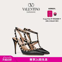 华伦天奴VALENTINO女士 ROCKSTUD 系带铆钉高跟鞋