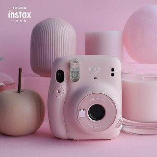 INSTAX 富士instax立拍立得 一次成像相机 mini11 绯樱粉（含功夫熊猫配件盒）