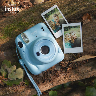 富士instax立拍立得 一次成像相机 mini11 晴空蓝（含功夫熊猫配件盒）