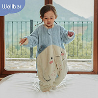 Wellber 威尔贝鲁 睡袋婴儿秋冬款新款珊瑚绒宝宝睡袋防踢被儿童加厚保暖
