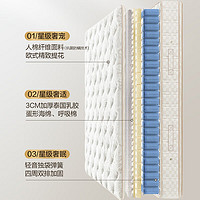 Sleemon 喜临门 抑菌防螨3cm高纯乳胶床垫 独袋弹簧席梦思床垫 舒缦3.0 1.8x2米