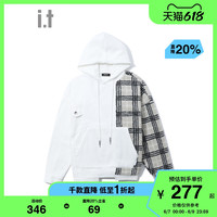 it 5cm/FIVECM男装连帽卫衣冬季潮流个性不对称拼接3117W