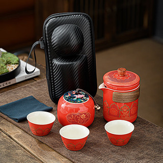 BOUSSAC 茶具套装 红/古韵一壶三杯+茶叶罐/胶囊包