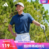 adidas 阿迪达斯 官方男装夏季高尔夫运动翻领短袖POLO衫HT9984 藏青/深灰 A/L
