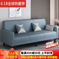 贝诗情2023新款布艺沙发小户型可折叠沙发床两用多功能客厅单双人沙发 浅蓝色(高档免洗科技布) 单人位-含扶手全长0.8米:不带