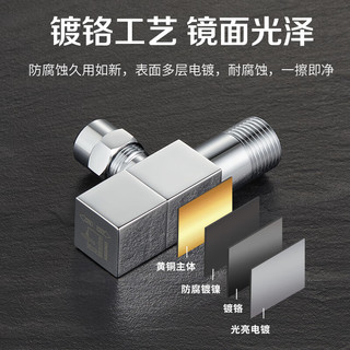 潜水艇（Submarine）全铜角阀 镀铬亮面冷热通用加厚八字阀欧标3分出水口三角阀F305 欧标3分