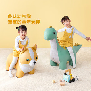 LINSY KIDS动物凳家用门口儿童换鞋凳客厅座椅可爱凳子 长颈鹿