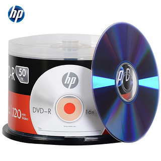 HP 惠普 DVD-R 光盘/刻录盘 空白光盘 16速4.7GB 桶装50片