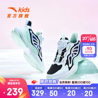 ANTA 安踏 运动鞋蝶翼族群女大童鞋2023新款夏季网面透气校园潮流休闲鞋 黑/安踏白/水池蓝-4 37/23.5cm