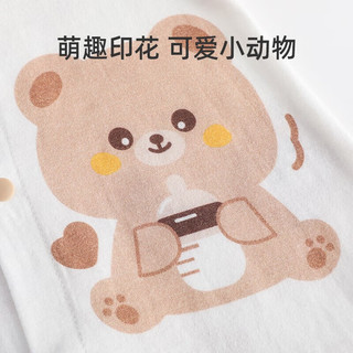 婧麒婴儿连体衣夏季宝宝纯棉打底哈衣新生儿衣服夏天薄款爬服夏装 紫色恐龙 59cm