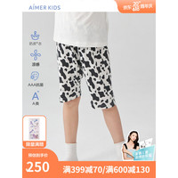 爱慕儿童(AIMER KIDS)中性家居短袖/短裤经典莫代尔分身睡衣家居服可外穿3A抑菌奶皮衣 短裤-AK342B771 90