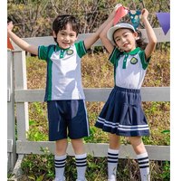 芯时代校服套装一年级小学生幼儿园夏季园服毕业服装儿童夏天运动会班服 绿色 男童 160码