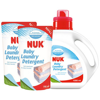 NUK 婴儿洗衣液衣物清洗液组合装1000ml*1+750ml补充装*2