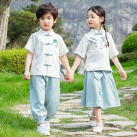 予瑾六一儿童演出服装夏小学生中国风班服民国国学男童女童汉服表演服 8228男生款（短） 100cm