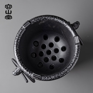 容山堂茶室台式自在钩围炉煮茶零配件铁壶吊壶挂钩炭火炭炉套装 双耳铸铁炭炉-贺兰