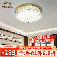 羽良2023年新款轻奢水晶吸顶灯创意后现代简约大气房间卧室餐厅灯具 B款55*10cm-三色变光