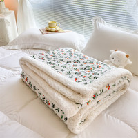 南极人(home)夏季毛毯被子空调毯羊羔绒毛毯加厚单人学生午睡毯办公室毯子 丛草集 120*150cm