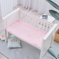 水星家纺婴儿床冰丝凉席宝宝床单人软席子幼儿园可折叠夏凉席 Baby林彩冰丝凉席(热粉红色) 60cm×110cm