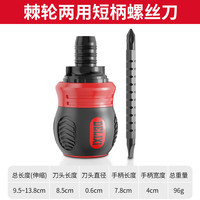 德力西(DELIXI)德国技术棘轮螺丝刀套装十字一字多功能梅花小型两用起子镙丝 棘轮两用伸缩螺丝刀