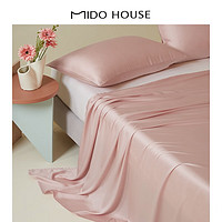 MIDO HOUSE铭都 60支天丝纤维床单纯色裸睡单人双人床床单 果粉色 200cmx230cm床单单件