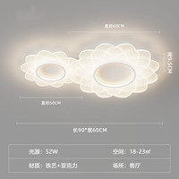 英格照明北欧LED客厅吸顶灯简约现代房间灯温馨浪漫ins风轻奢创意花朵灯具 白色小号-白光