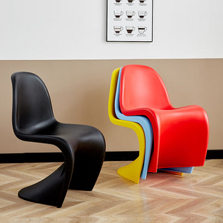 迈亚家具潘东椅梳妆凳子北欧家用餐椅可叠放简约设计师洽谈网红塑料靠背椅 红色 1把单价