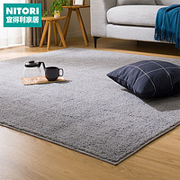 NITORI宜得利家居客厅现代简约卧室床垫毯子加长加厚可机洗地毯 灰色 185X185cm