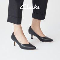 Clarks其乐女鞋紫罗兰系列春优雅高跟鞋尖头小猫跟单鞋女 浅粉色 38