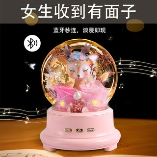520情人节永生花水晶球小摆件生日礼物女生送女友朋友告白实用的