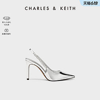 CHARLES & KEITH 23春夏新款CK1-60280377时尚链条尖头高跟凉鞋女