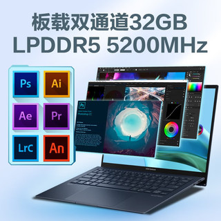  ASUS/华硕 2.8K OLED 笔记本电脑  无机械硬盘 集成显卡 2880*1800 intel i7 蓝色 60Hz 32GB 1TB