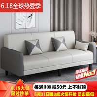 贝诗情2023新款布艺沙发小户型可折叠沙发床两用多功能客厅单双人沙发 经典灰+米白(科技布 双人位-全长1.4米+脚踏(送2抱